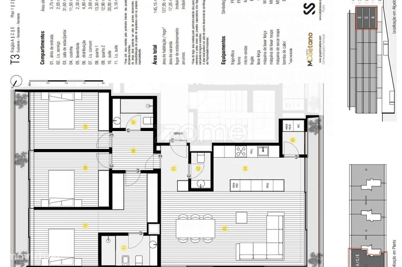 Apartº T3 C Estilo de Vida Douro Atlântico III Foz Rio Douro - Grande imagem: 3/20