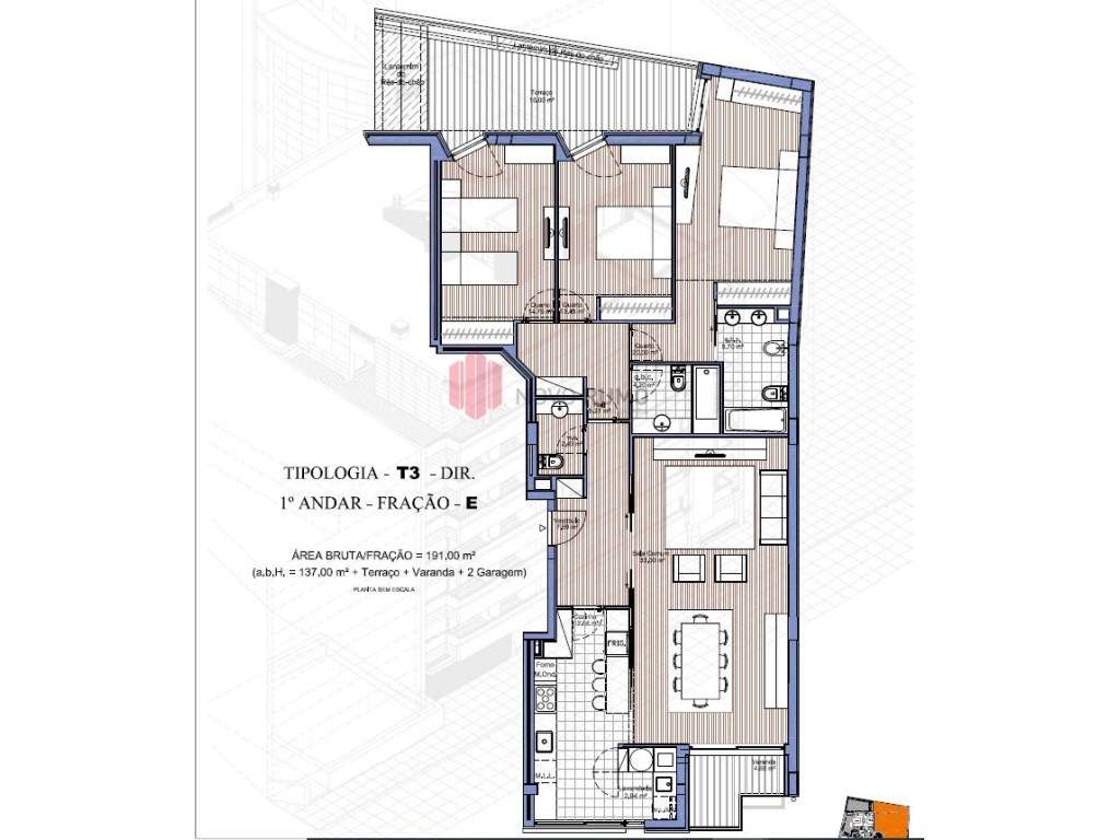 Apartamento T3 novo com terraço no centro da Maia pronto a habitar.-28