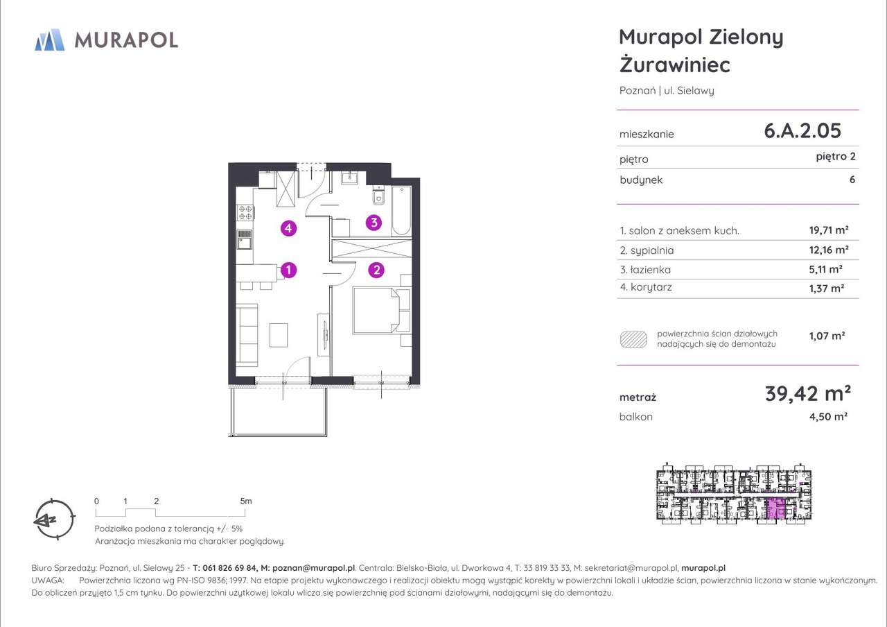 *2pokoje, 39,42 m2 + 2 m.p., balkon, odbiór2025, Naramowice*-1