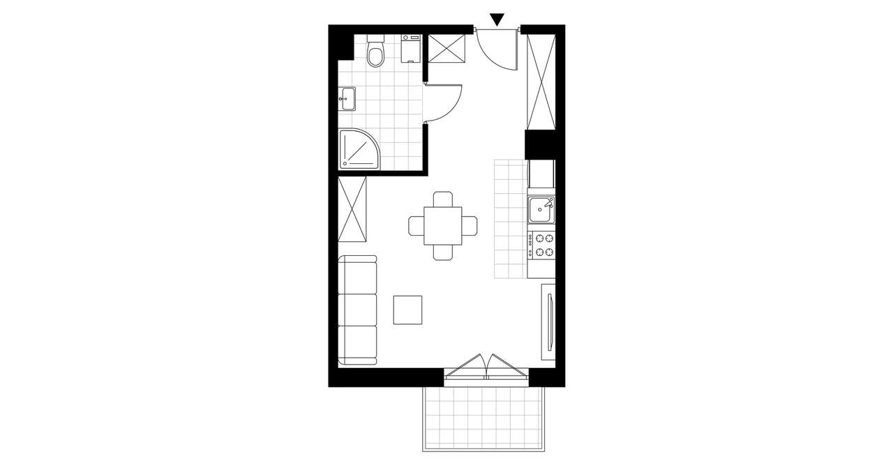 1-pokojowe mieszkanie 30m2 + balkon Bezpośrednio - Pełny obrazek: 4/9