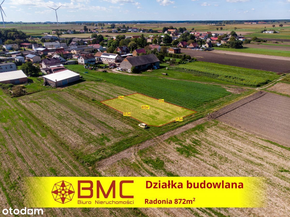 Działka budowlana Radonia 872m2