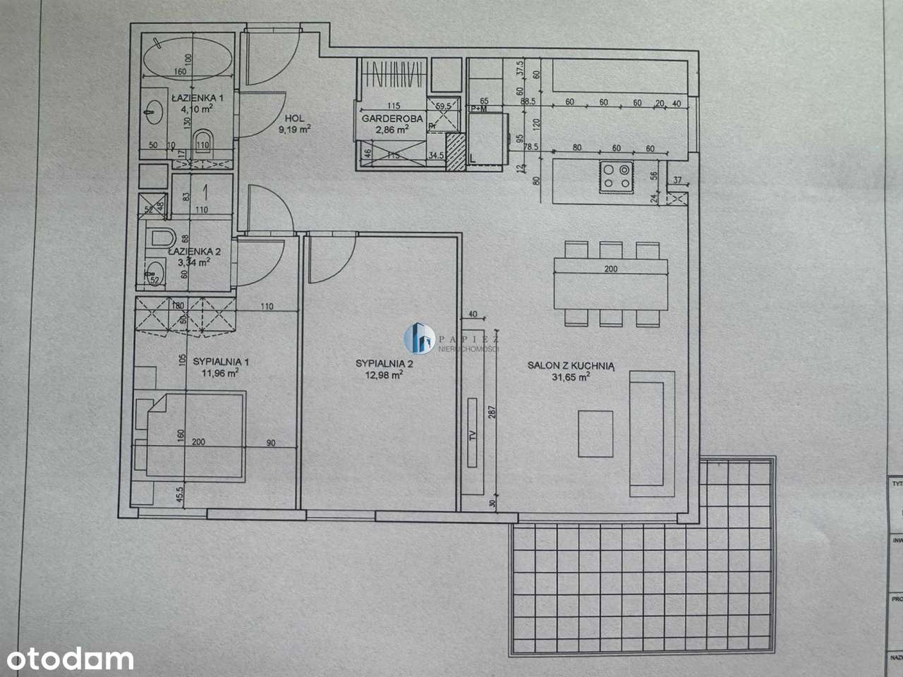 nowoczesne mieszkanie 3 metry wysokości, taras 10-10