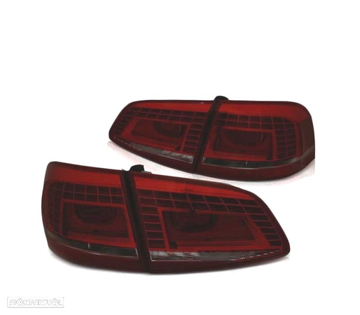 FAROLINS TRASEIROS LED PARA VOLKSWAGEN VW PASSAT B7 VARIANT 10-14 RED SMOKED VERMELHO FUMADO ESCUREC - 2