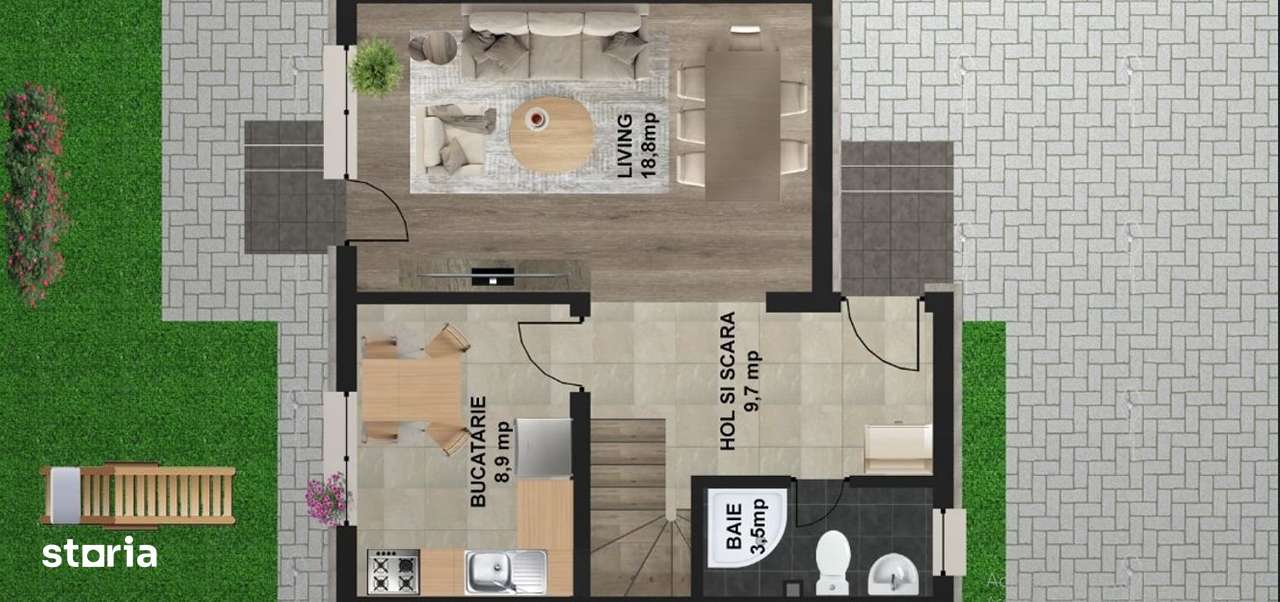 de neratat - vila la alb/4cam,2bai+parcare/centru Popesti Leordeni - Imagine principală: 4/20