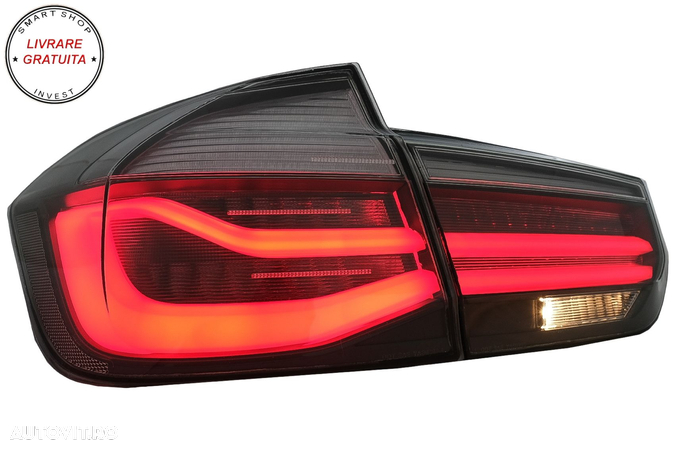 Stopuri LED M Look Black Line BMW Seria 3 F30 (2011-2019) LCI Design cu Semnal Din- livrare gratuita - 13