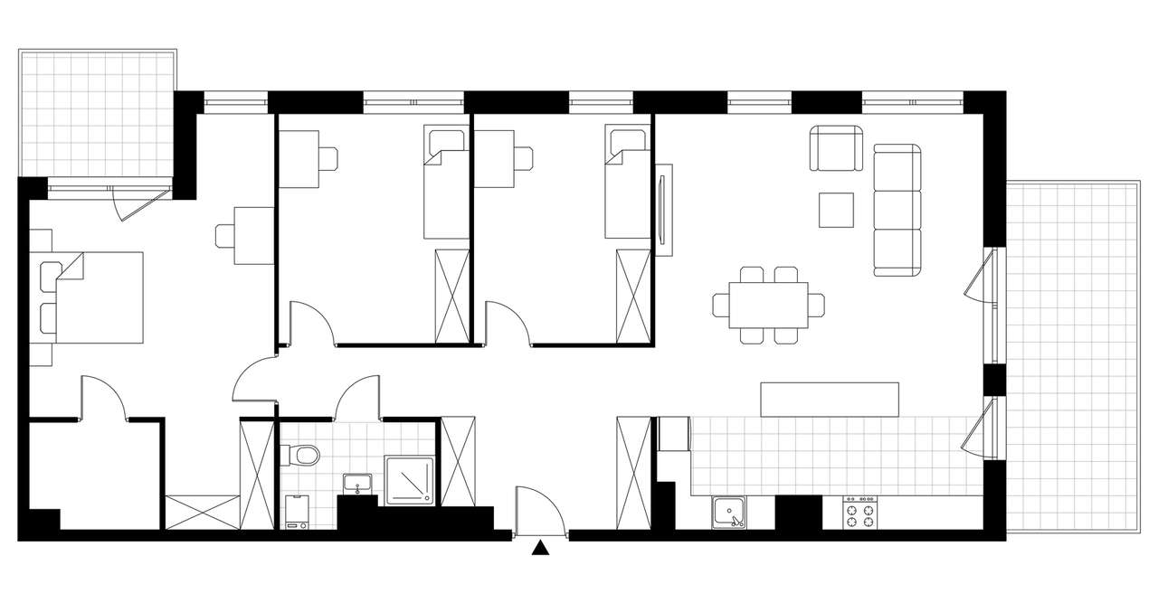 4-pokojowe mieszkanie 110m2 + 2 balkony - Pełny obrazek: 3/8