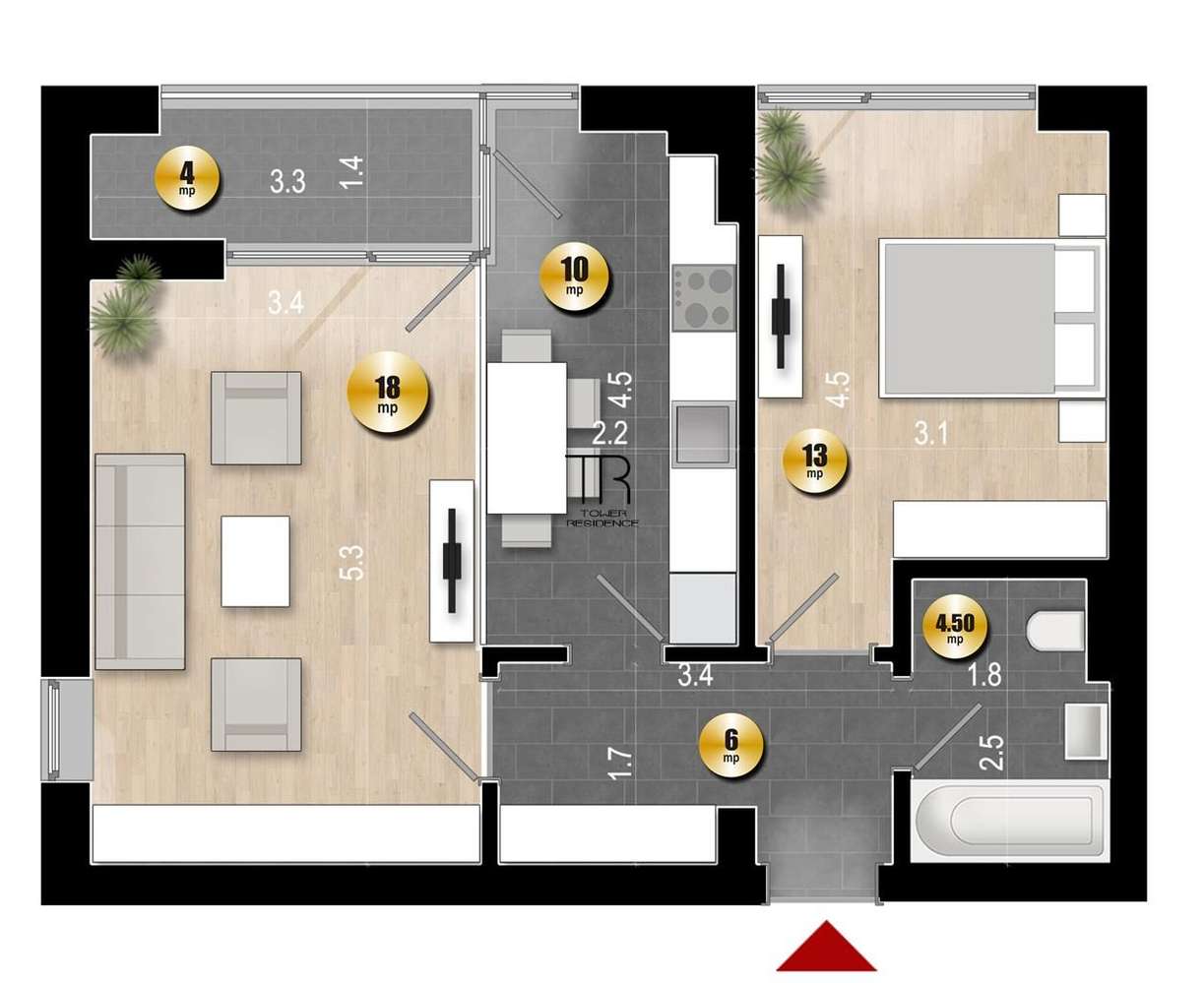 Apartament 2 Camere Incalzire in Pardoseala Ansamblu Nou Rahova-6