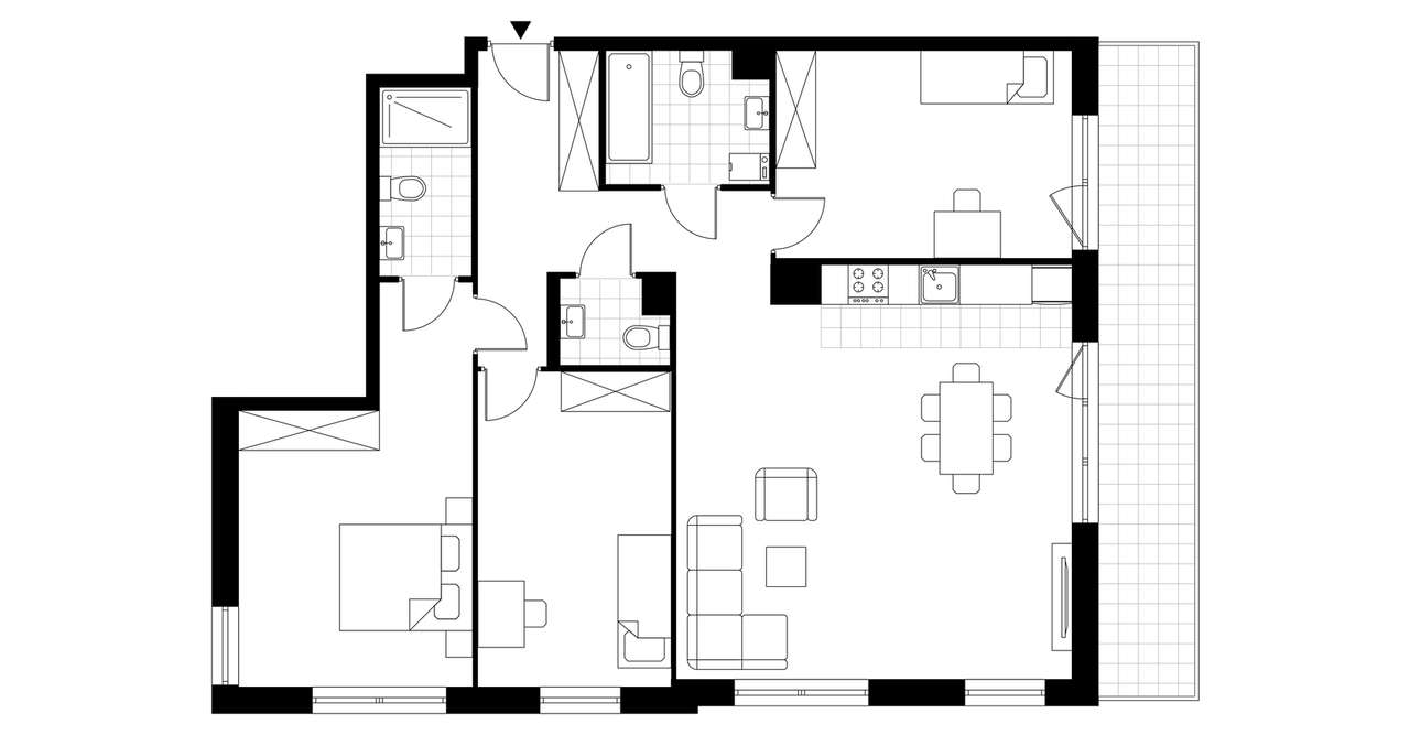 4-pokojowe mieszkanie 100m2 + balkon Bez Prowizji - Pełny obrazek: 3/8