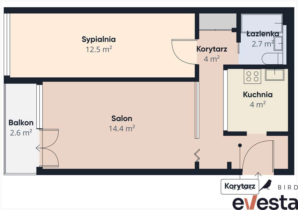 Mieszkanie 2 pokoje z balkonem,  obok Sky Tower-16