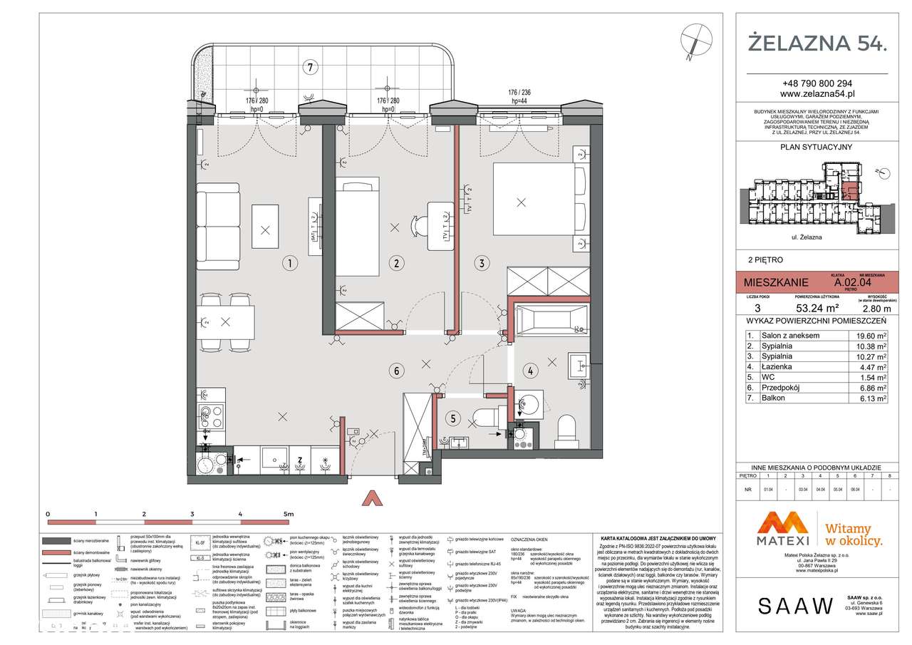 3-pokojowe mieszkanie 53m2 + balkon - Pełny obrazek: 2/9