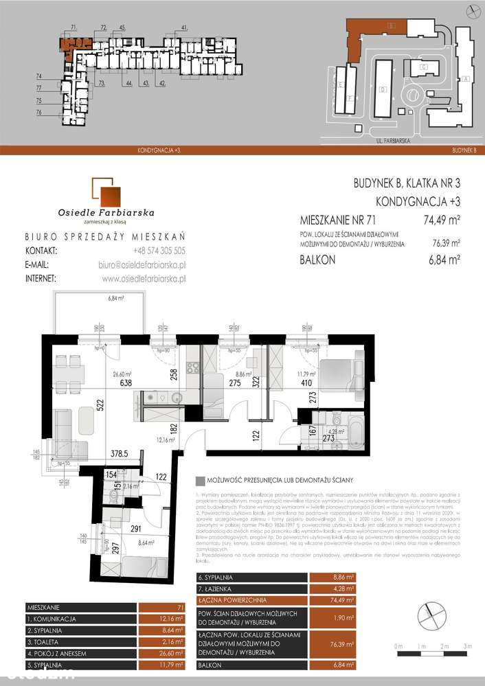 4-pokojowe mieszkanie 74m2 + balkon - Pełny obrazek: 2/6