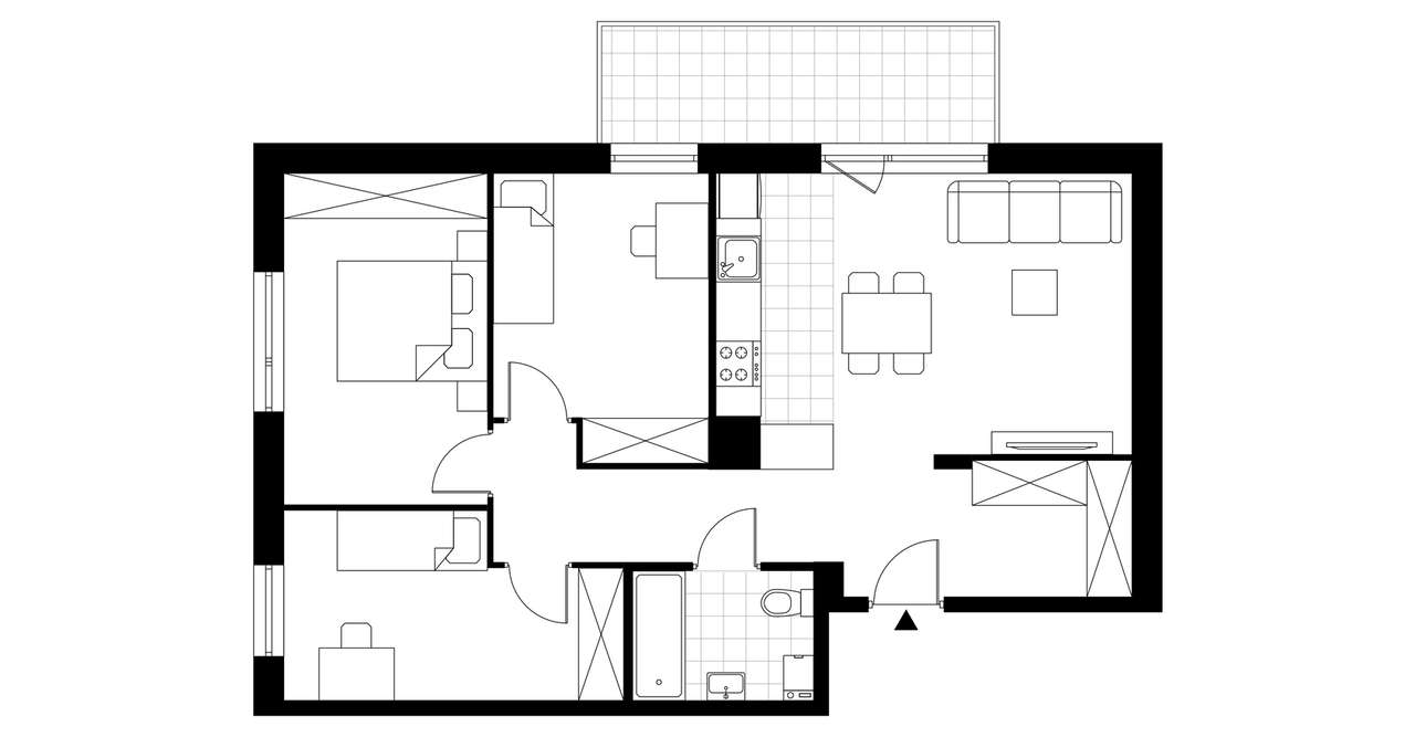 4-pokojowe mieszkanie 72m2 + balkon Bezpośrednio - Pełny obrazek: 3/7