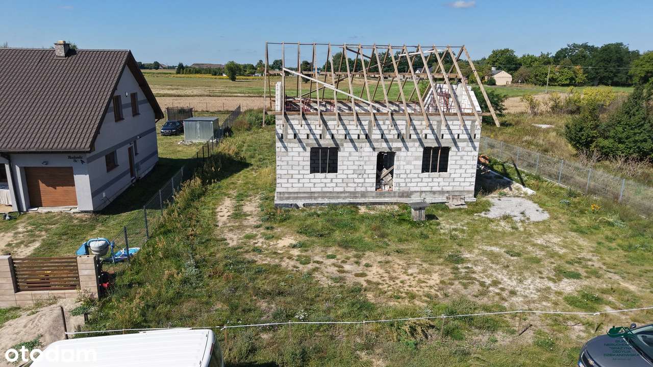 Dom 90m w surowym stanie otwartym z działką Rudunki-7