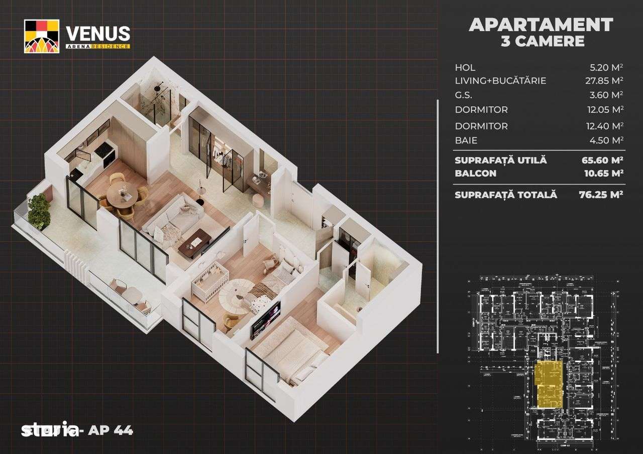 Locuinta cu 3 camere si balcon, zona excelenta - Aparatorii Patriei - Imagine principală: 5/25