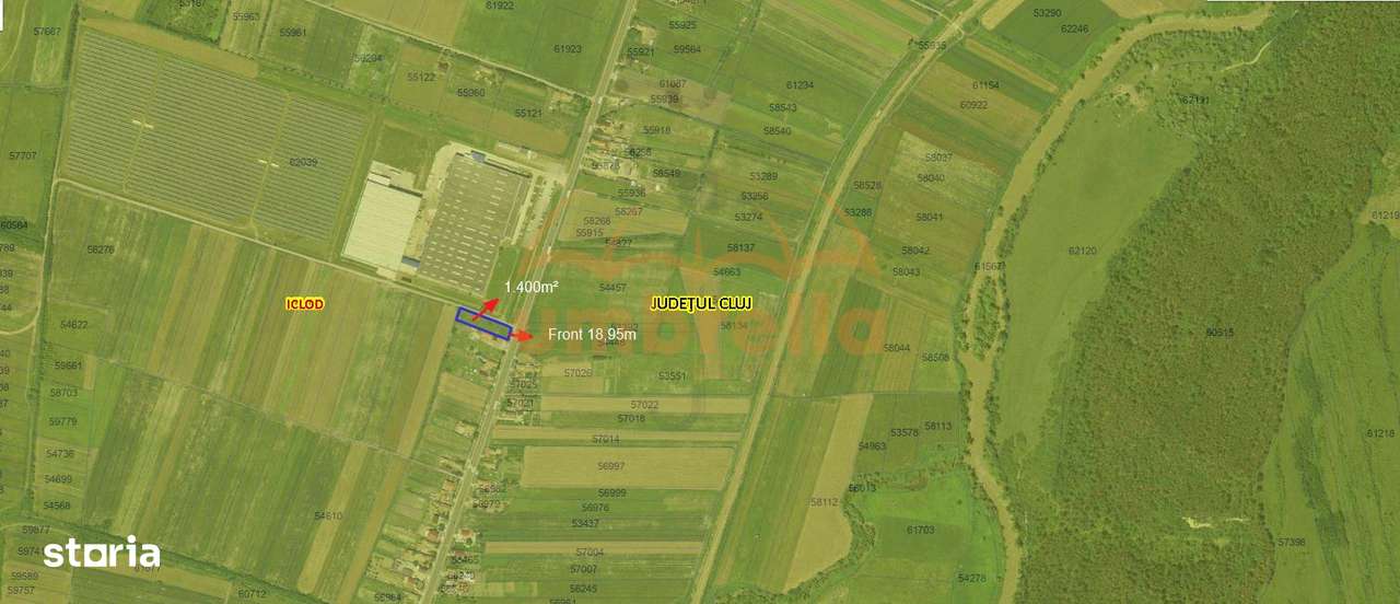 Teren de vanzare in Fundatura, front la DN 1C, 1400m²  ! - Imagine principală: 1/3