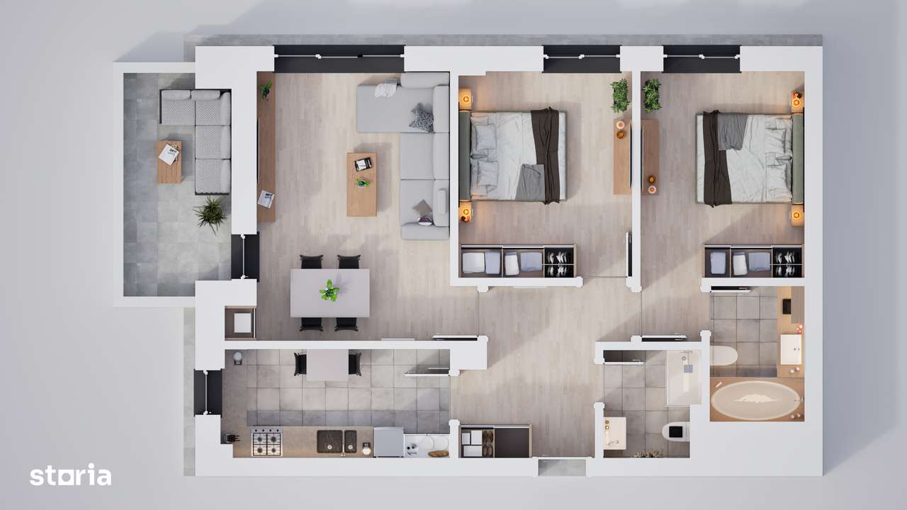 Apartament 3 camere, complex privat cu spatii verzi-1