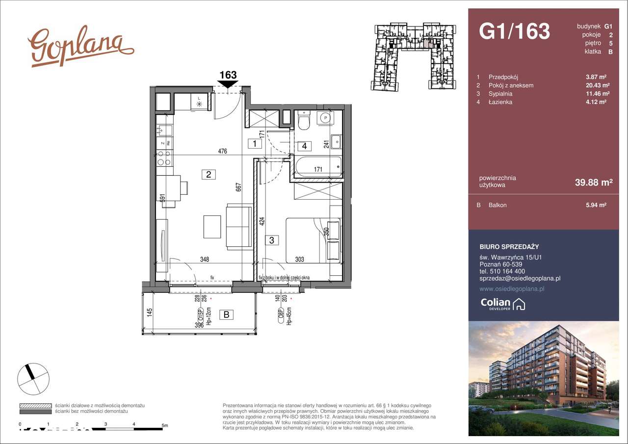 Osiedle Goplana | mieszkanie 2-pok. | G1/163 - Pełny obrazek: 2/7
