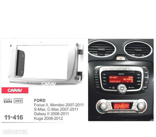 MOLDURA ADAPTADOR PRETO PARA RADIO 2-DIN PARA FORD FOCUS MONDEO S-MAX C-MAX GALAXY KUGA - 4