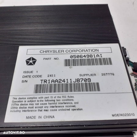 Amplificator audio Chrysler 300C 3.6B 2010-2021 | 05064981AI | Clinique Car - 4