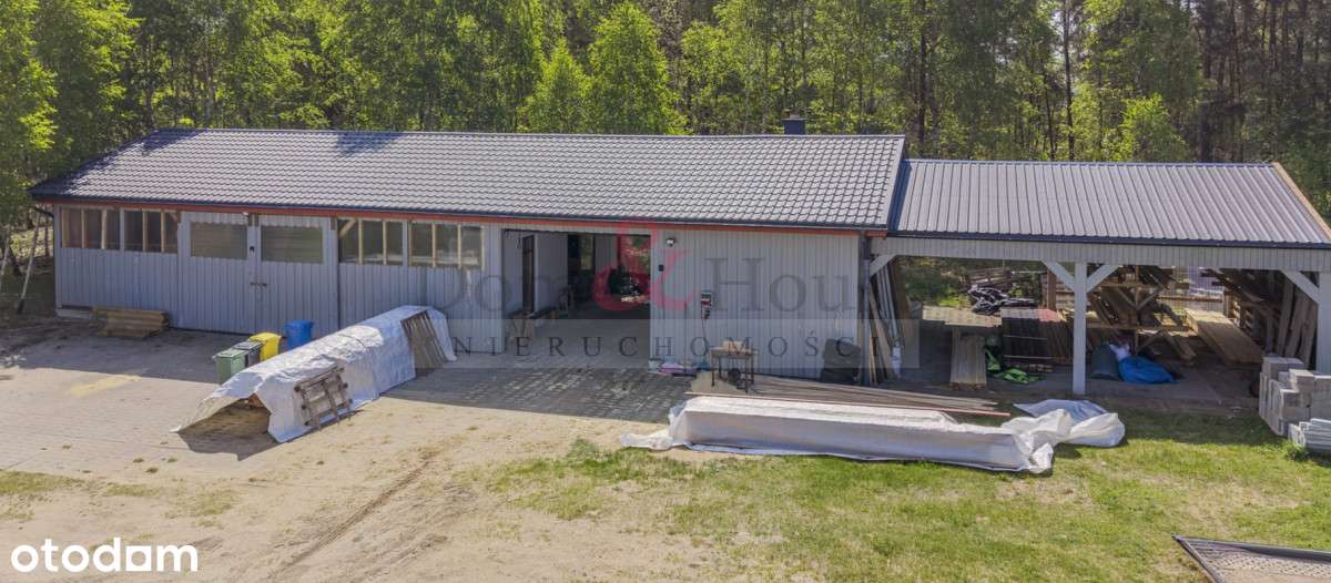 Hala z potencjałem, dom z komfortem, 1,1 ha ziemi
