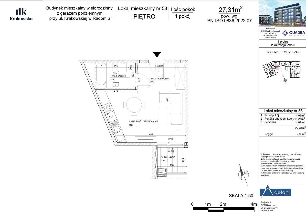 KRAKOWSKA | mieszkanie 1-pokojowe | M58 - Pełny obrazek: 2/9