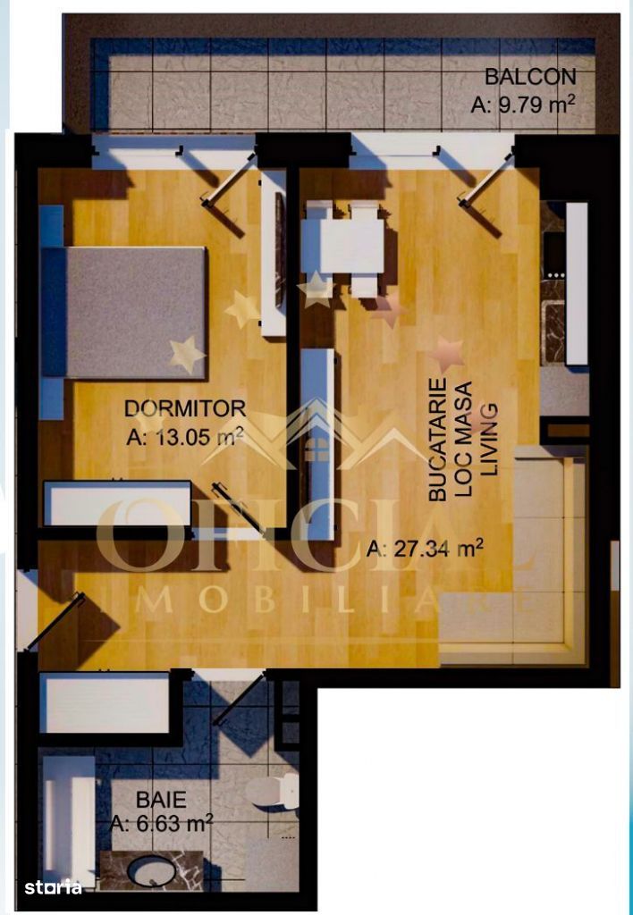 COMISION% Apartament 2 Camere | 47 mp | | Semifinisat | Zona Eroilor
