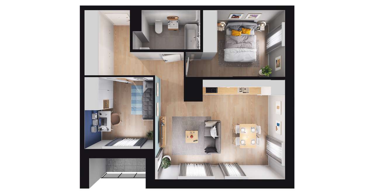 3-pokojowe mieszkanie 55m2 + loggia Bez Prowizji - Pełny obrazek: 2/8