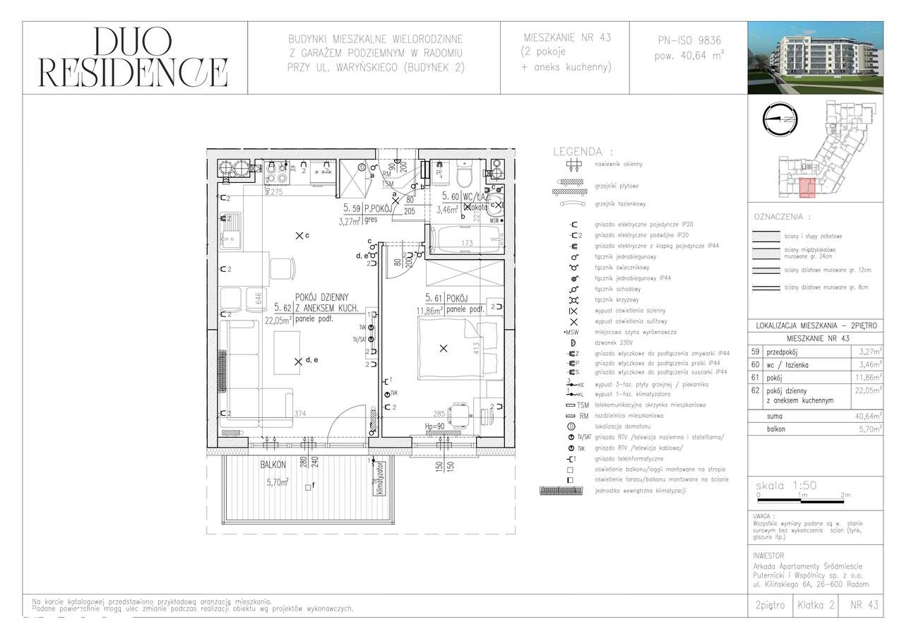 NOWA niższa cena Duo Residence - 2 pokoje z balkonem - Pełny obrazek: 2/6