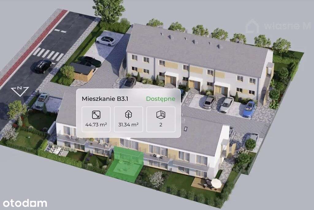 Ostatnie 2 pokoje parter 44,7 m²  ogród podłogówka-8