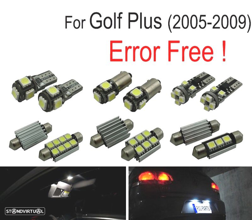 KIT COMPLETO 15 LAMPADAS LED INTERIOR PARA VOLKSWAGEN VW GOLF PLUS 05-09 - 6