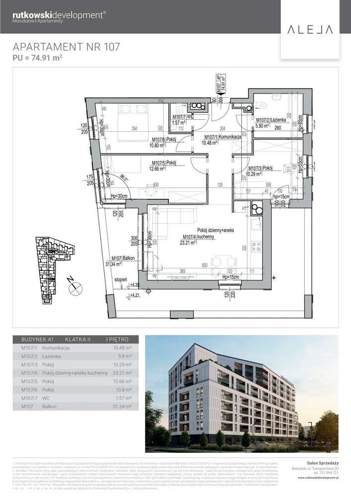 4-pokojowe mieszkanie 74m2 + balkon - Pełny obrazek: 2/7