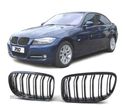 GRELHAS DUPLAS FRONTAIS PARA BMW E90 LCI 08-12 PRETO BRILHANTE - 3