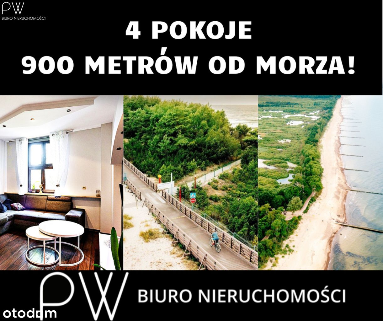 4 pokoje 900 metrów do morza - zielone Podczele, o