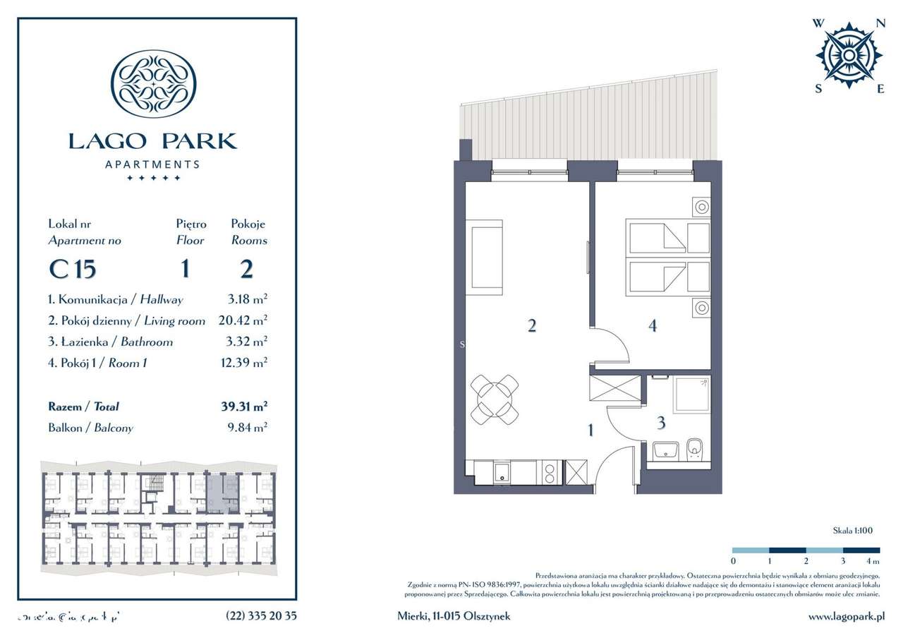 Lago Park Apartments | mieszkanie 2-pok. | C15 - Pełny obrazek: 2/7
