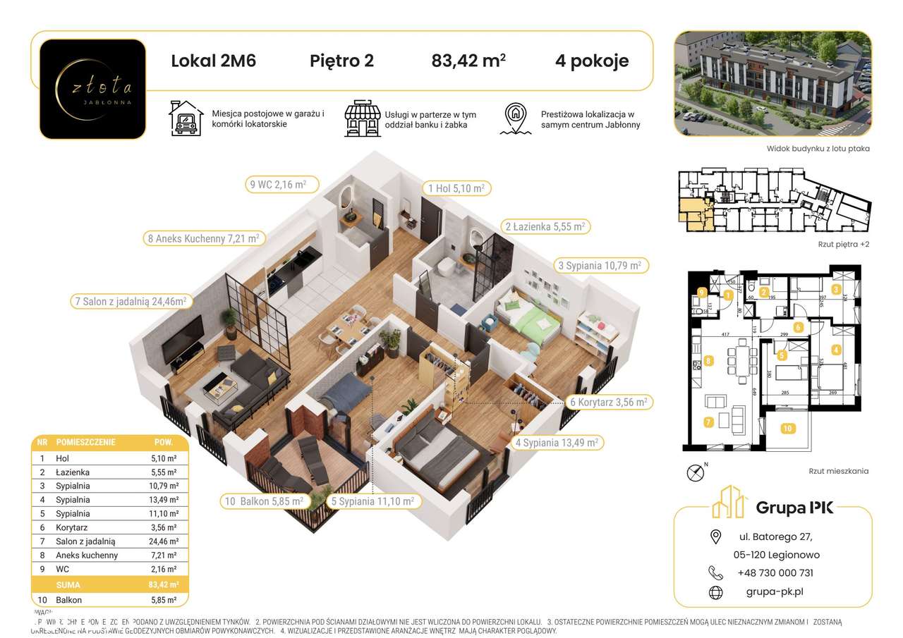 4-pokojowe mieszkanie 83m2 + balkon - Pełny obrazek: 2/5