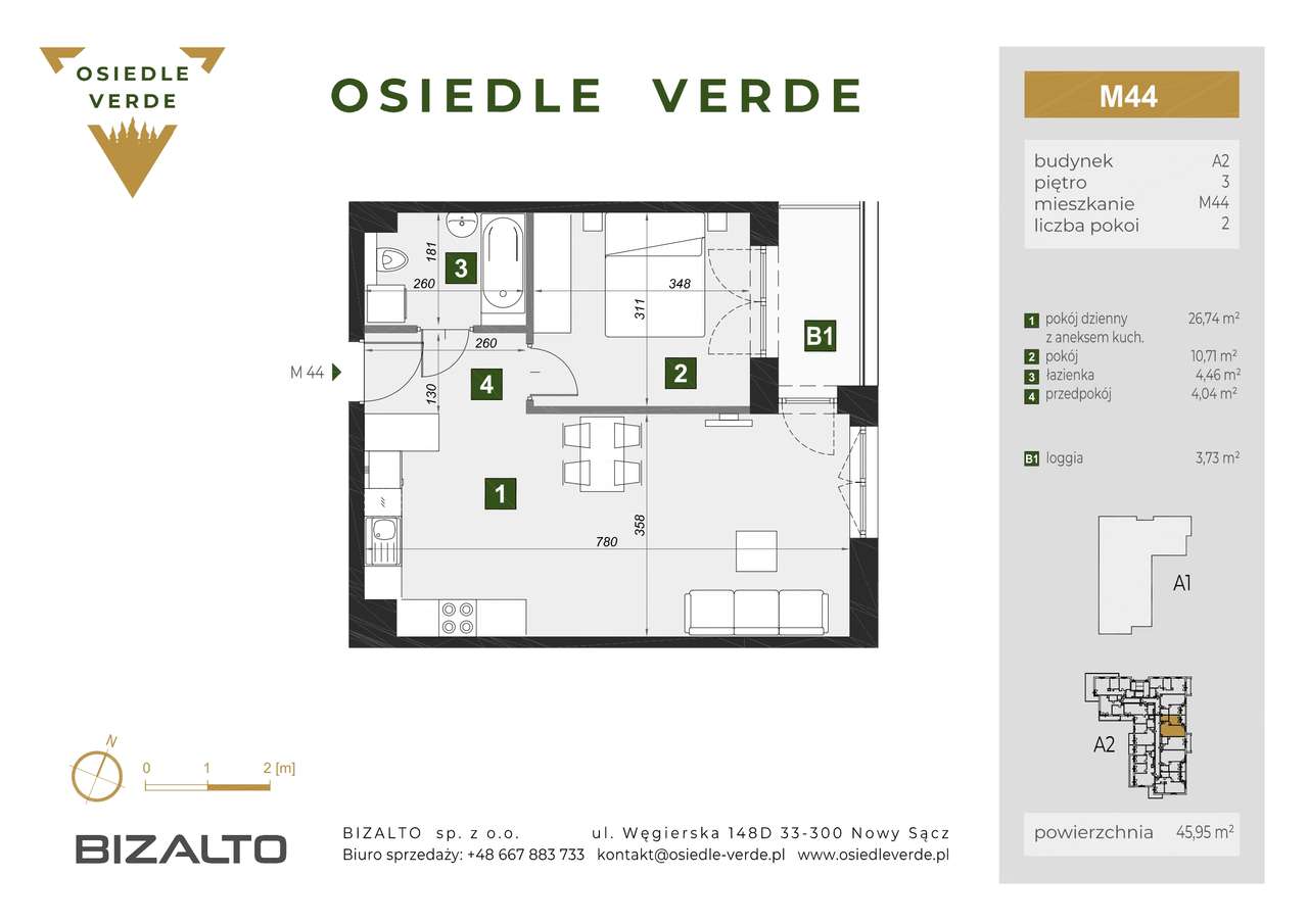 Osiedle Verde Nowoczesne 2-pokojowe mieszkanie w bloku-5