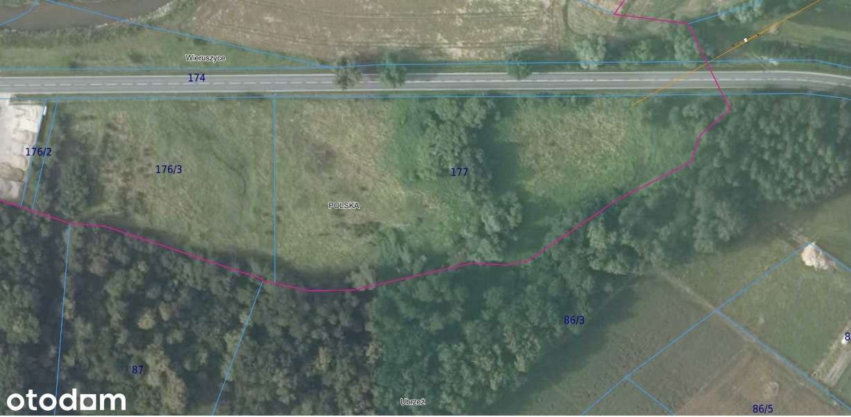 Działka przemysłowa 9509 m² — Wieruszyce, przy drodze wojewódzkiej 966 - Pełny obrazek: 1/1