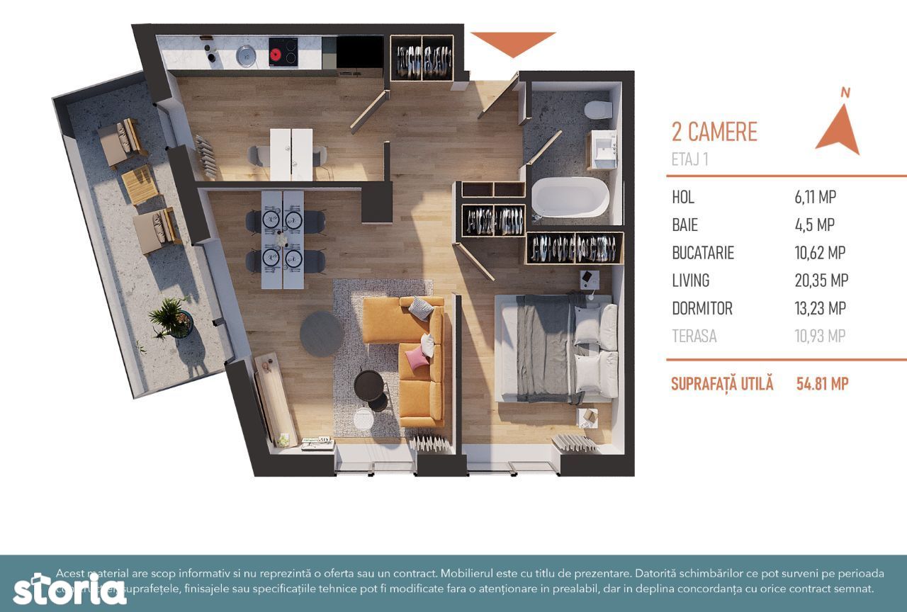 DEZVOLTATOR Hexagon vand Apartament 2 camere imobil nou ZENIA