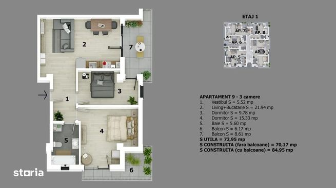 Apartament 3 camere | Preturi promotionale | Finalizare Martie 2025-6
