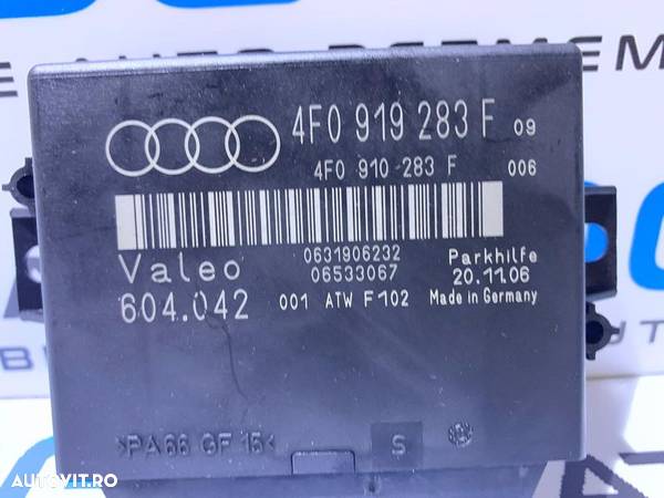Unitate Modul Calculator Senzori Parcare PDC Parktronic Audi A6 C6 4F 2004 - 2011 Cod 4F0919283F - 2
