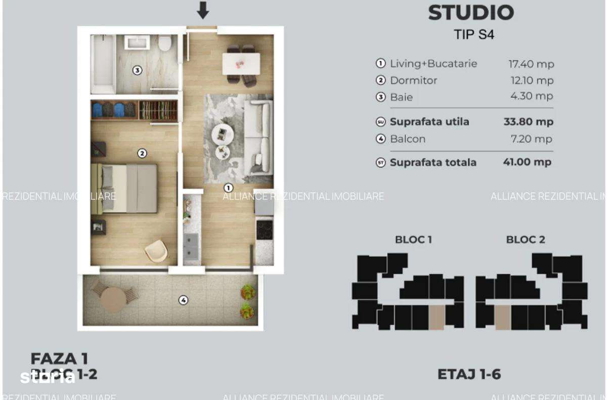 apartament cu 3 camere decomandat grand arena-0