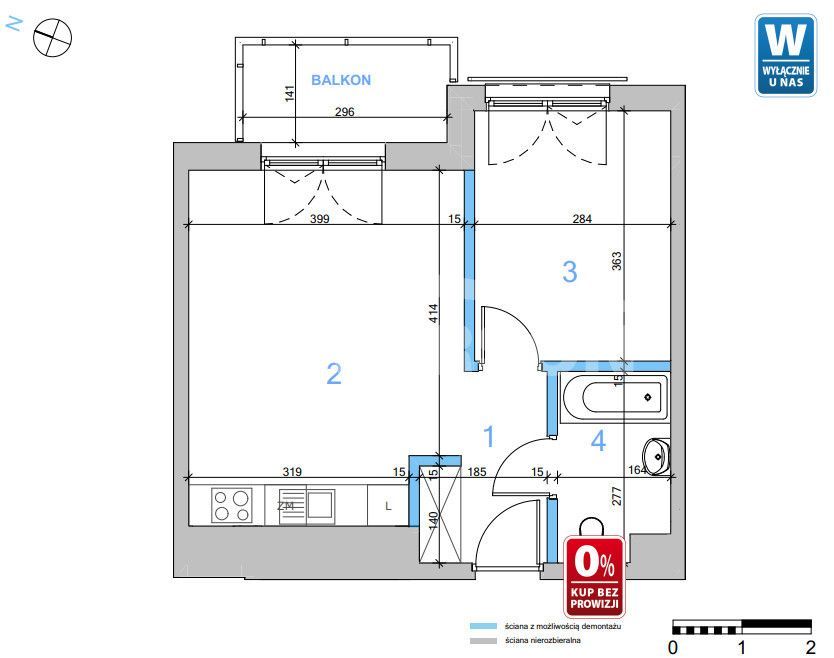 2-pok, 40,12 m2 Osiedle Jagiellońska