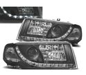 FARÓIS COM LUZ DIURNA LED PARA SKODA OCTAVIA 01-04 FUNDO PRETO - 1