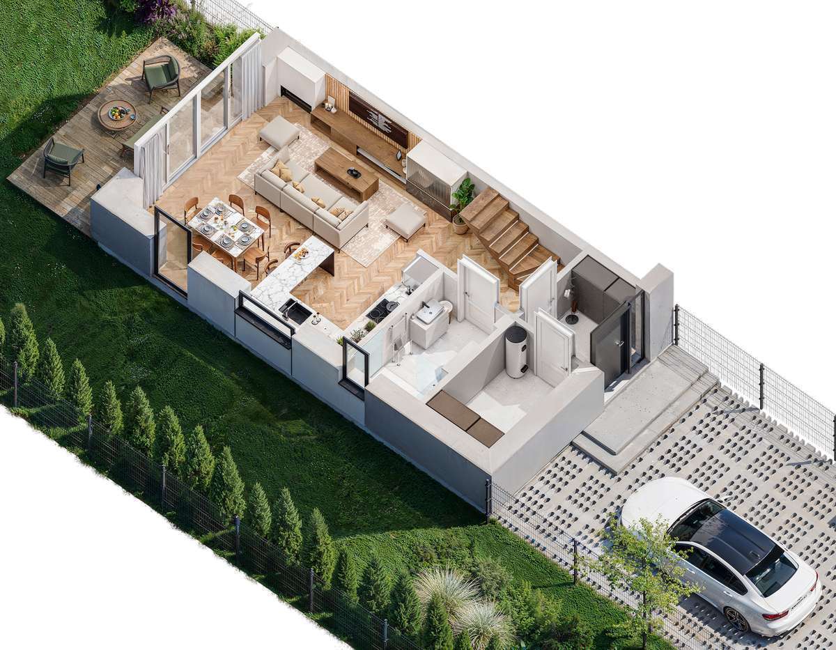 Funkcjonalny bliźniak na zamkniętym osiedlu - DUŻA DZIAŁKA! - Pełny obrazek: 4/9