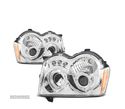 FARÓIS ANGEL EYES LED PARA JEEP GRAND CHEROKEE 05-08 CHROME CROMADO - 1