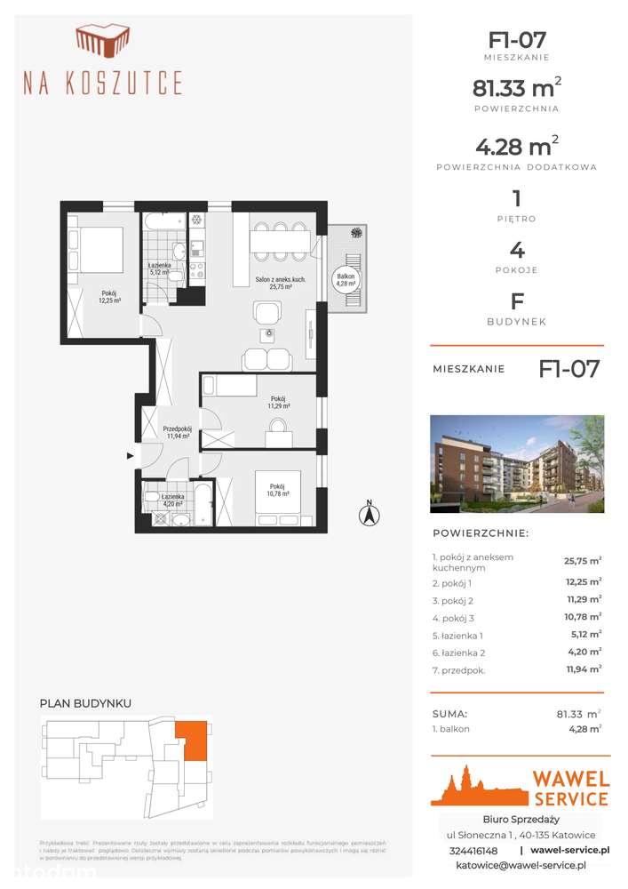 4-pokojowe mieszkanie 81m2 + balkon Bezpośrednio - Pełny obrazek: 2/8