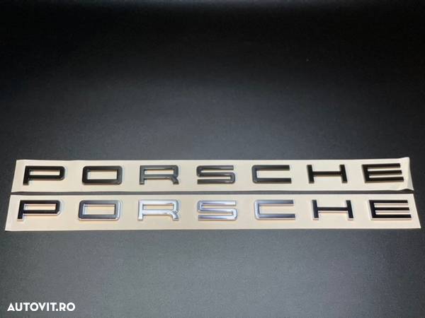 Emblema Porsche spate negru / crom - 2