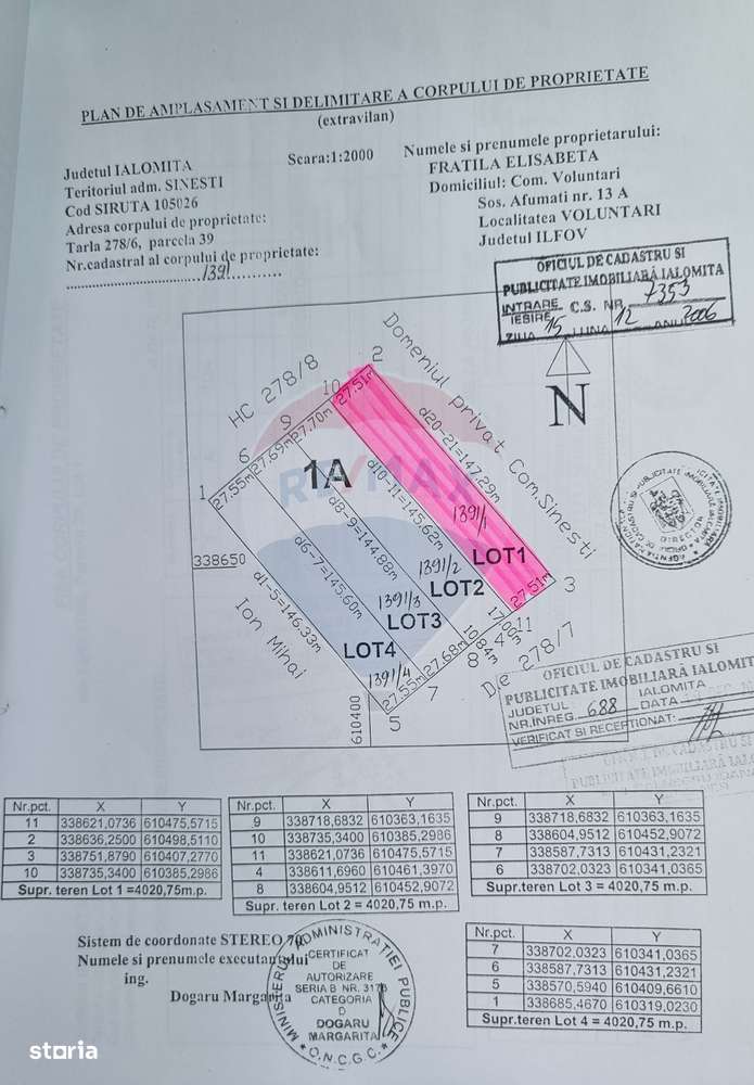 Teren 16.083 mp de vânzare – Sinești, sat Lilieci, Slobozia - Imagine principală: 3/3