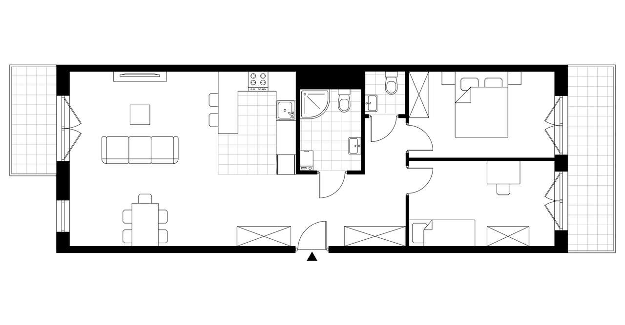 3-pokojowe mieszkanie 75m2 + 2 balkony - Pełny obrazek: 3/7