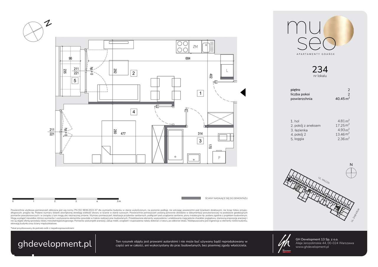 2-pokojowe mieszkanie 40m2 + loggia Bezpośrednio - Pełny obrazek: 2/7